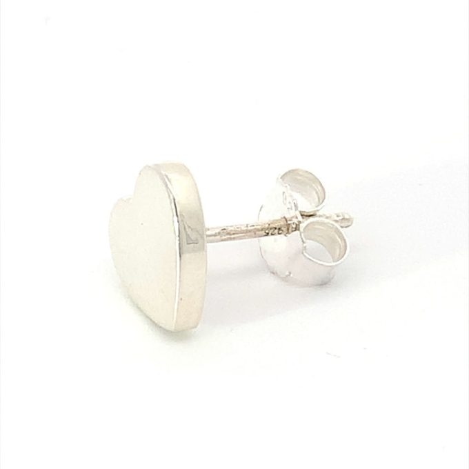 Silver Heart Stud Earrings