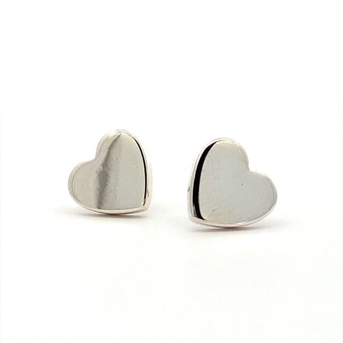 Silver Heart Stud Earrings