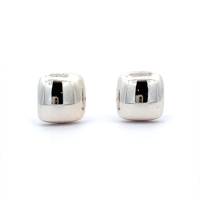 Silver Cushion Stud Earrings