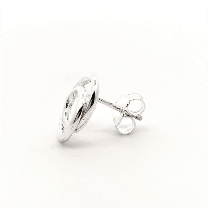 Silver Loop Stud Earrings