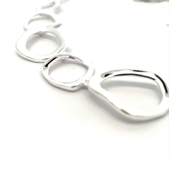 Silver Stepping Stones Link Necklace