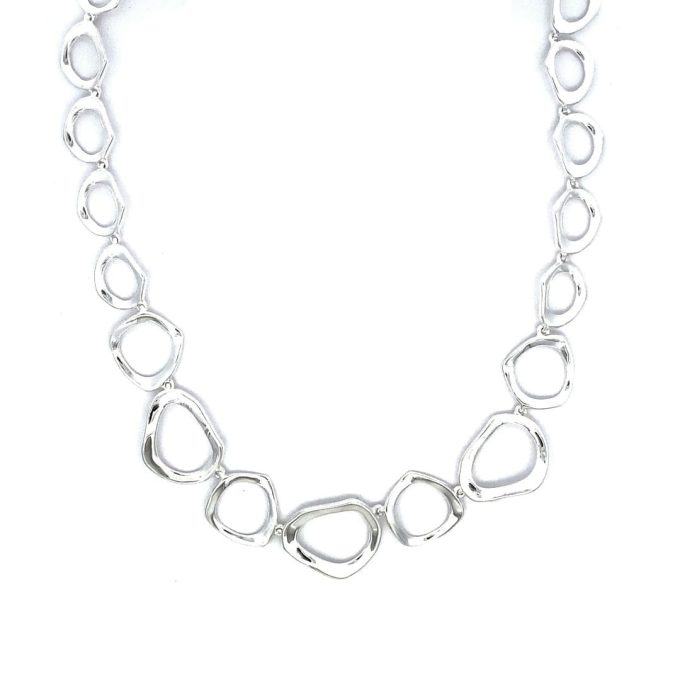 Silver Stepping Stones Link Necklace