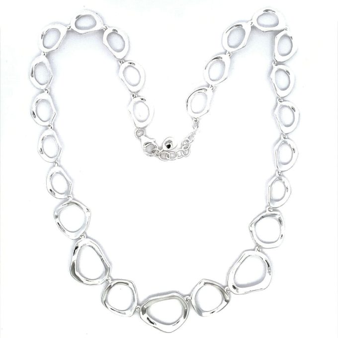 Silver Stepping Stones Link Necklace
