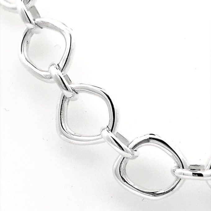 Silver Cobble Link Necklace