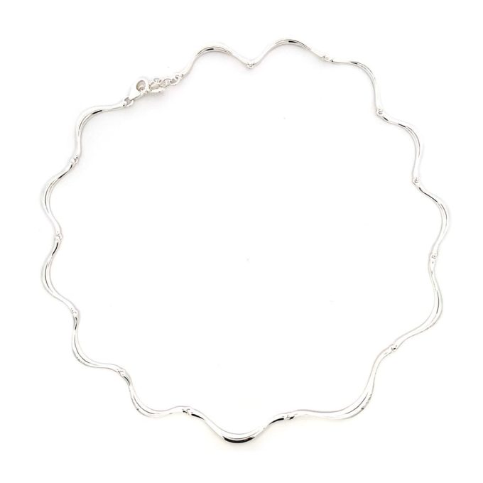 Silver Wave Link Necklace