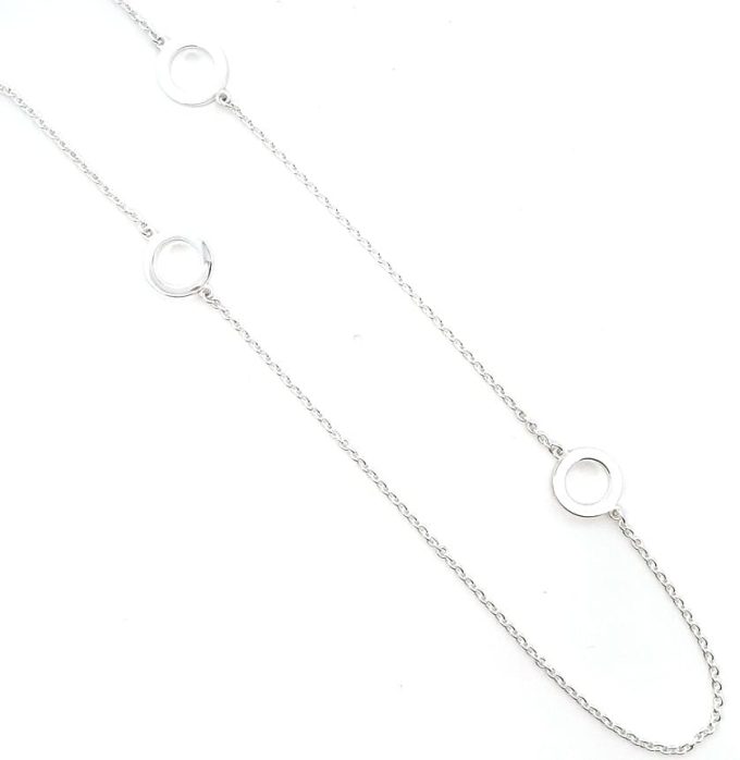 Silver Polo Link Station Necklace