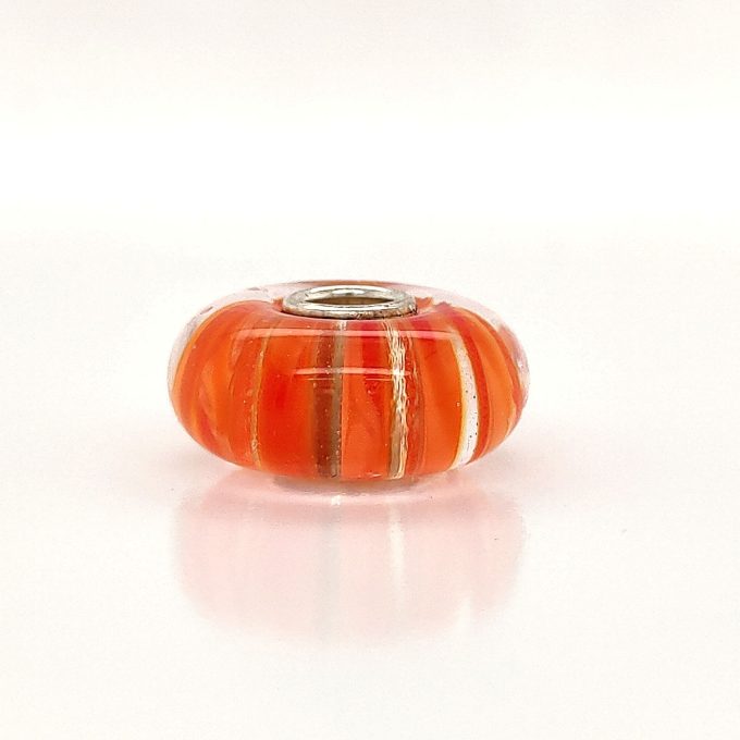 Trollbead - Clear Coral Stripe