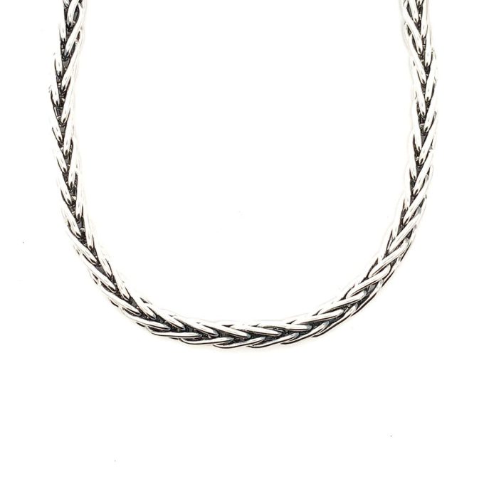 Silver Spiga Ring & Bar Chain