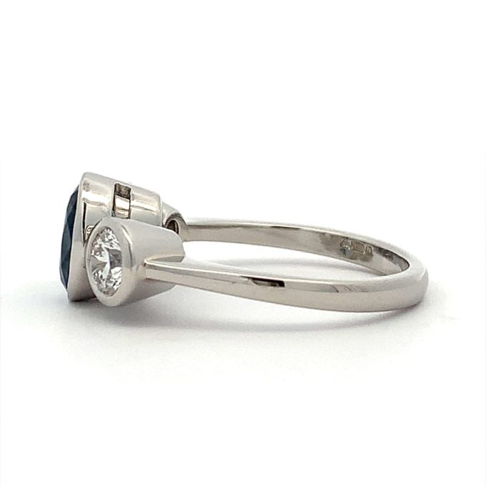 Aquamarine & Diamond Trilogy Ring