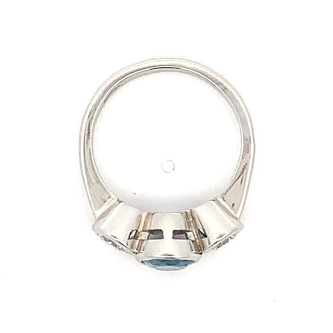 Aquamarine & Diamond Trilogy Ring