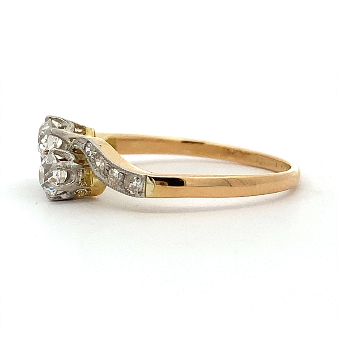Vintage 18ct Gold Diamond Twist Ring