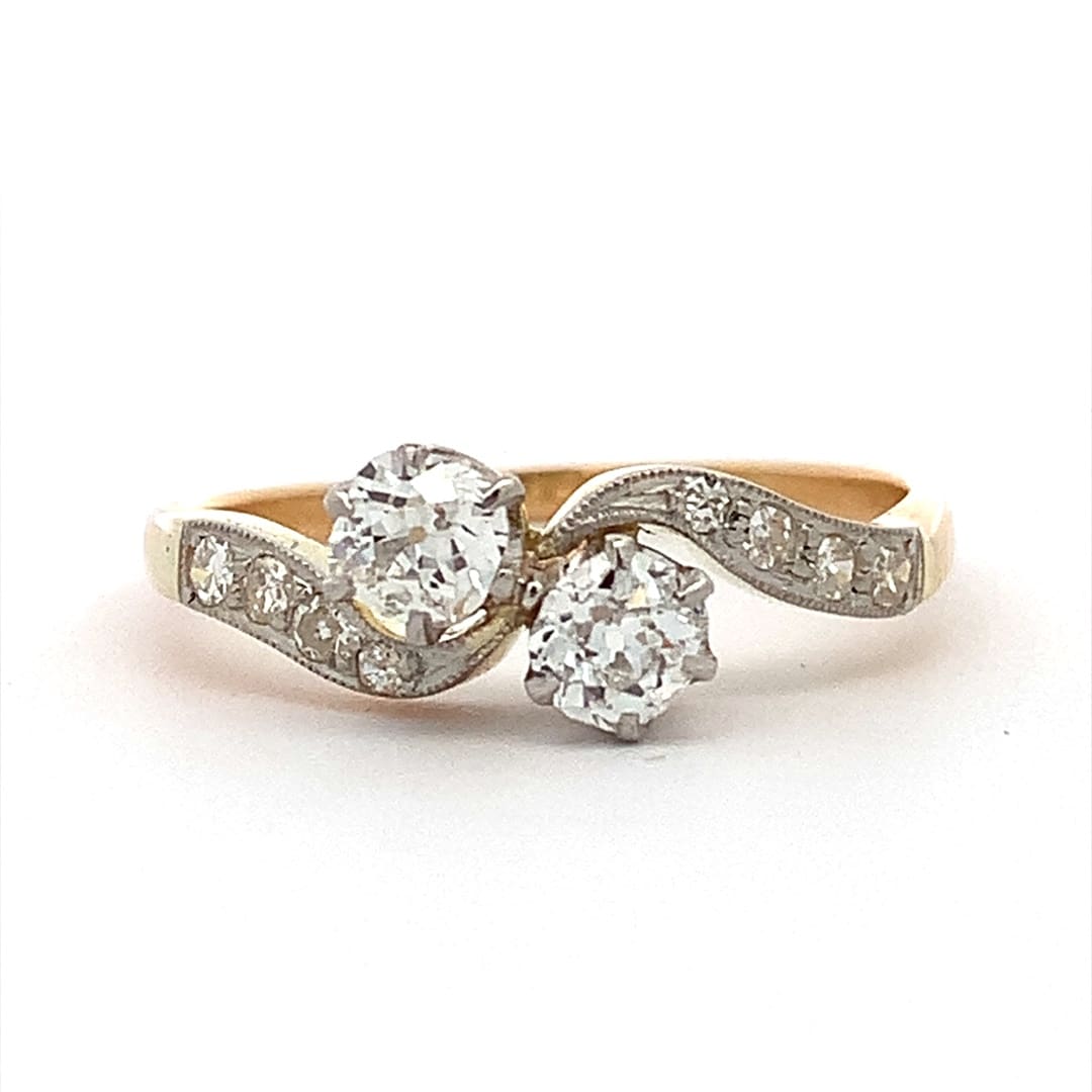 Vintage 18ct Gold Diamond Twist Ring