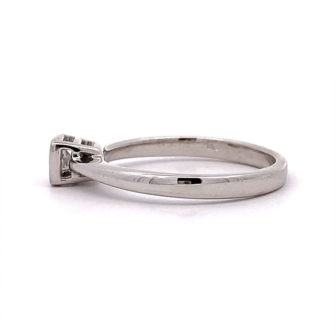 0.20ct Princess Diamond Rub-Over Solitaire Ring