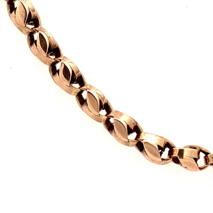 Antique 9ct Rose Gold Fancy Link Chain - 20 Inch