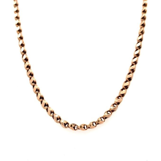 Antique 9ct Rose Gold Fancy Link Chain - 20 Inch