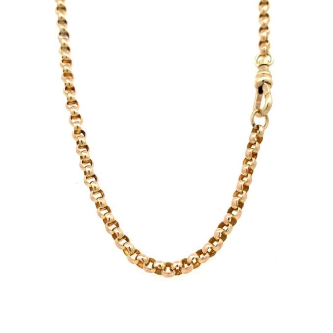 Vintage 9ct Faceted Belcher Link Chain - 24 Inch