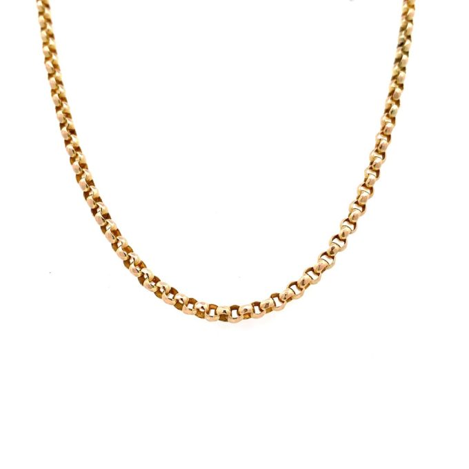 Vintage 9ct Faceted Belcher Link Chain - 24 Inch