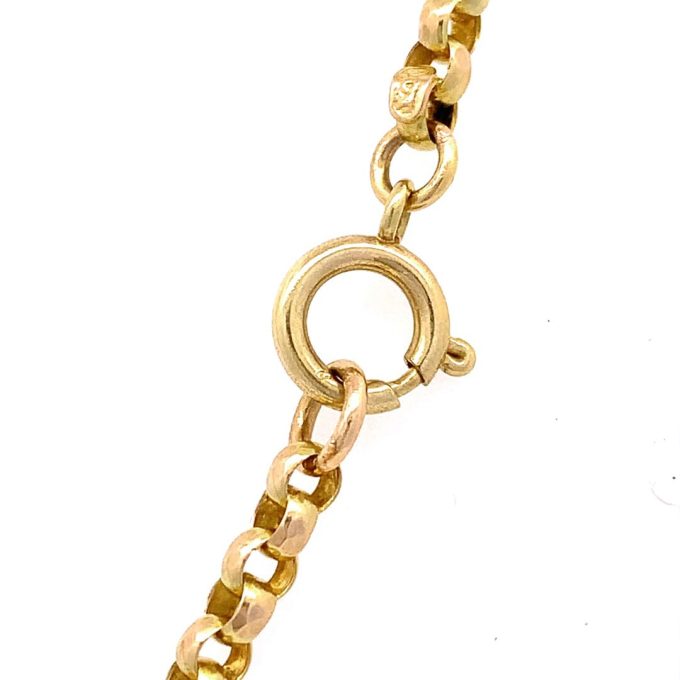 Vintage 9ct Faceted Belcher Link Chain - 20 Inch