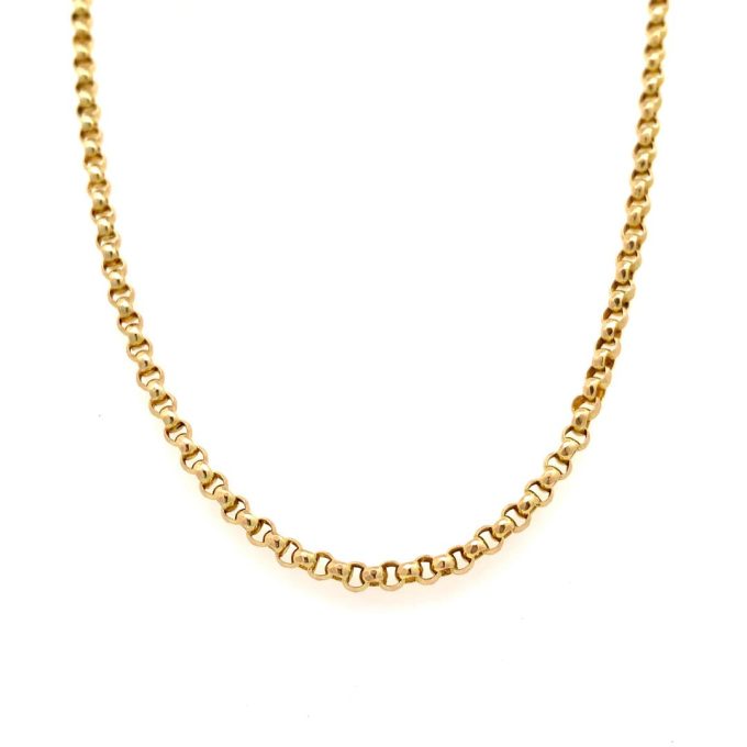 Vintage 9ct Faceted Belcher Link Chain - 20 Inch