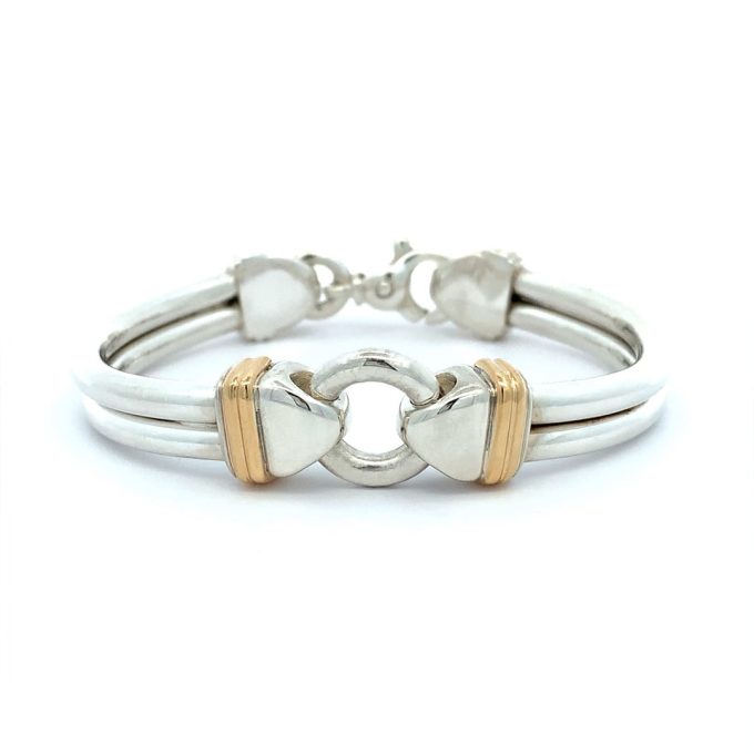 Silver & Gold Chunky Wire Bracelet