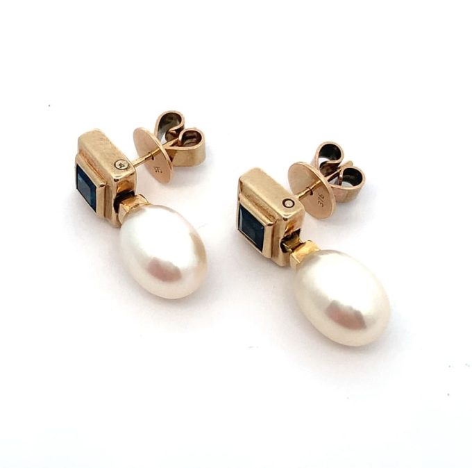 Topaz and Pearl Drop Earrings