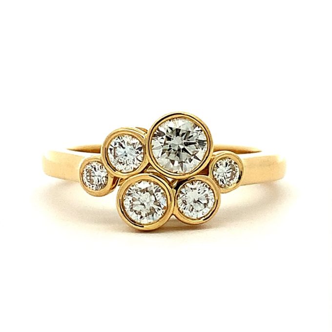 18ct Gold 0.85ct Diamond Pop Ring