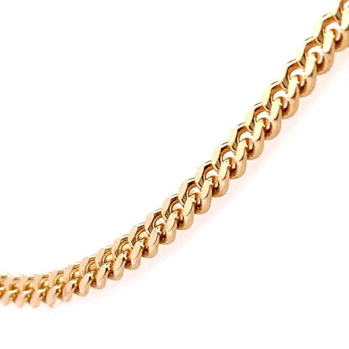 Yellow Gold Flat Curb Link Chain - 18 Inch