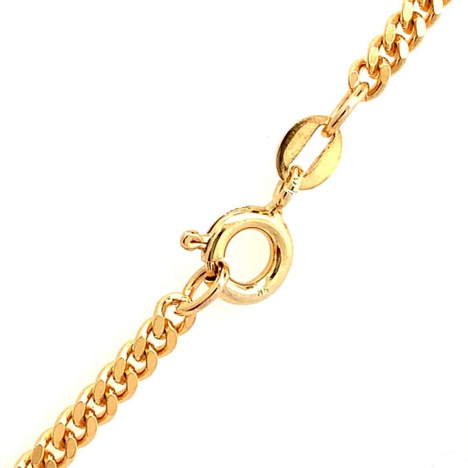 Yellow Gold Flat Curb Link Chain - 18 Inch