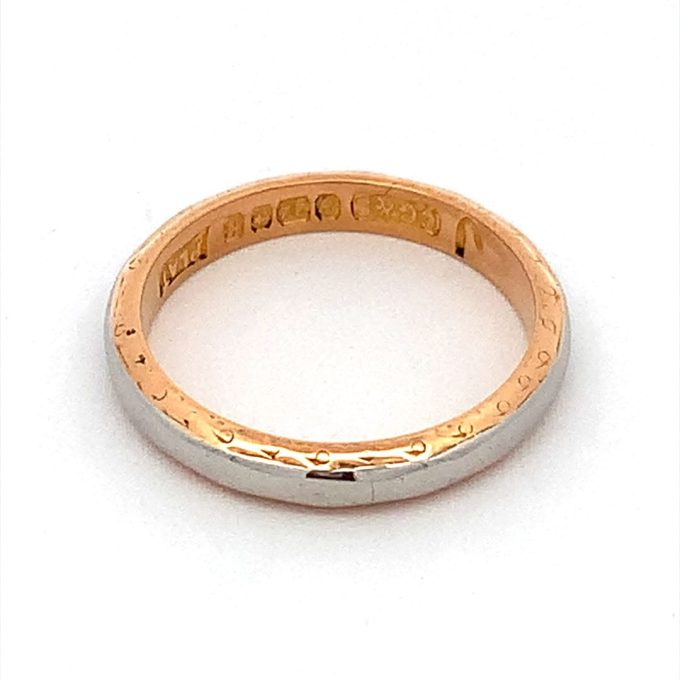 Vintage Platinum and Gold Ladies Band Size J