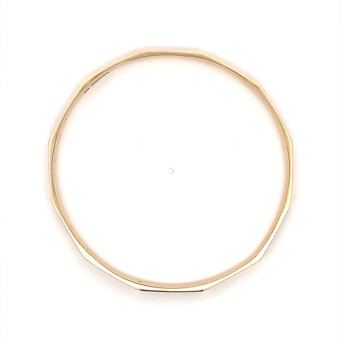 Vintage 9 Carat Yellow Gold Faceted Bangle