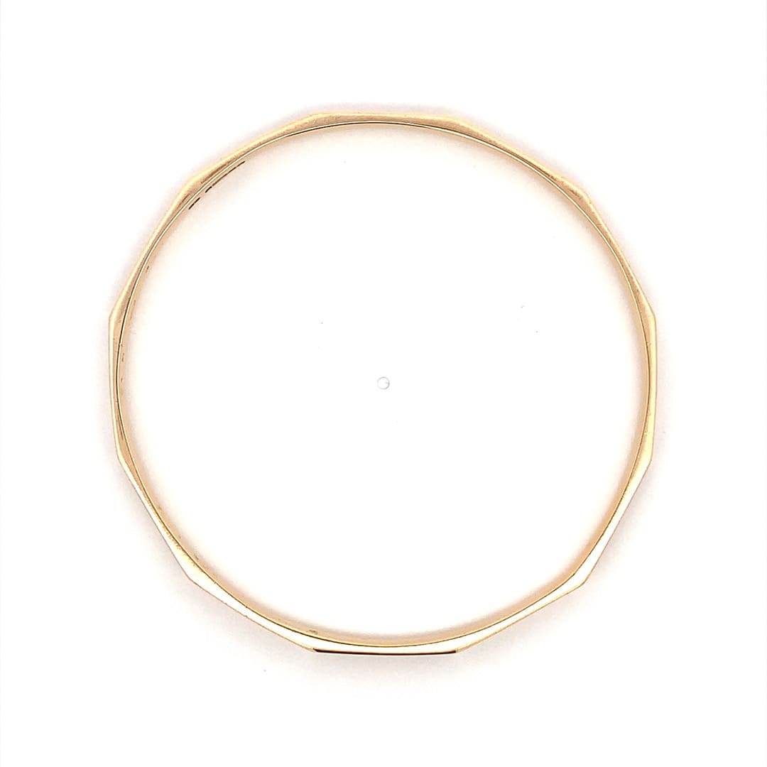 Vintage 9 Carat Yellow Gold Faceted Bangle
