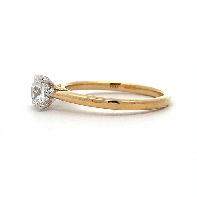 0.70ct Diamond Four Claw Yellow Gold Solitaire Ring