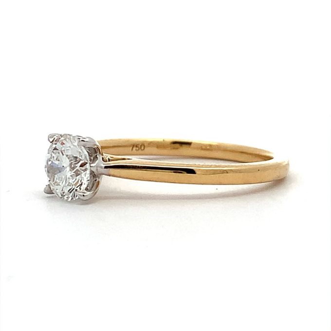 0.70ct Diamond Four Claw Yellow Gold Solitaire Ring