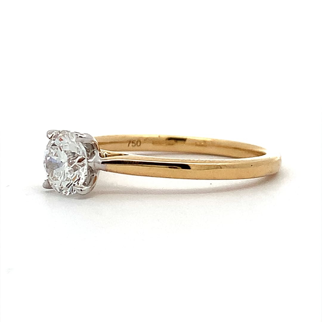 0.70ct Diamond Four Claw Yellow Gold Solitaire Ring