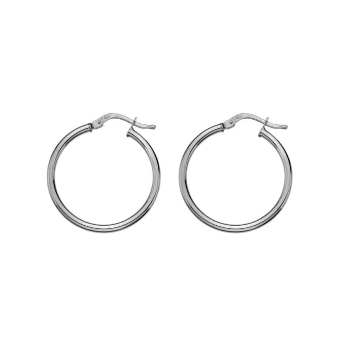 Silver Hoop Earrings 24mm