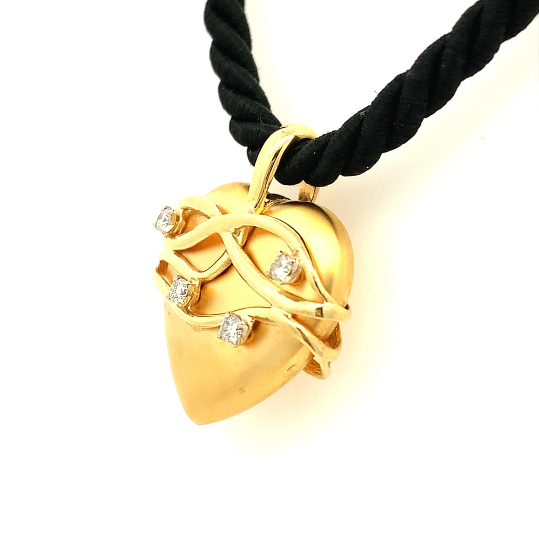 Charles Garnier 18ct Gold & Diamond Heart Necklace