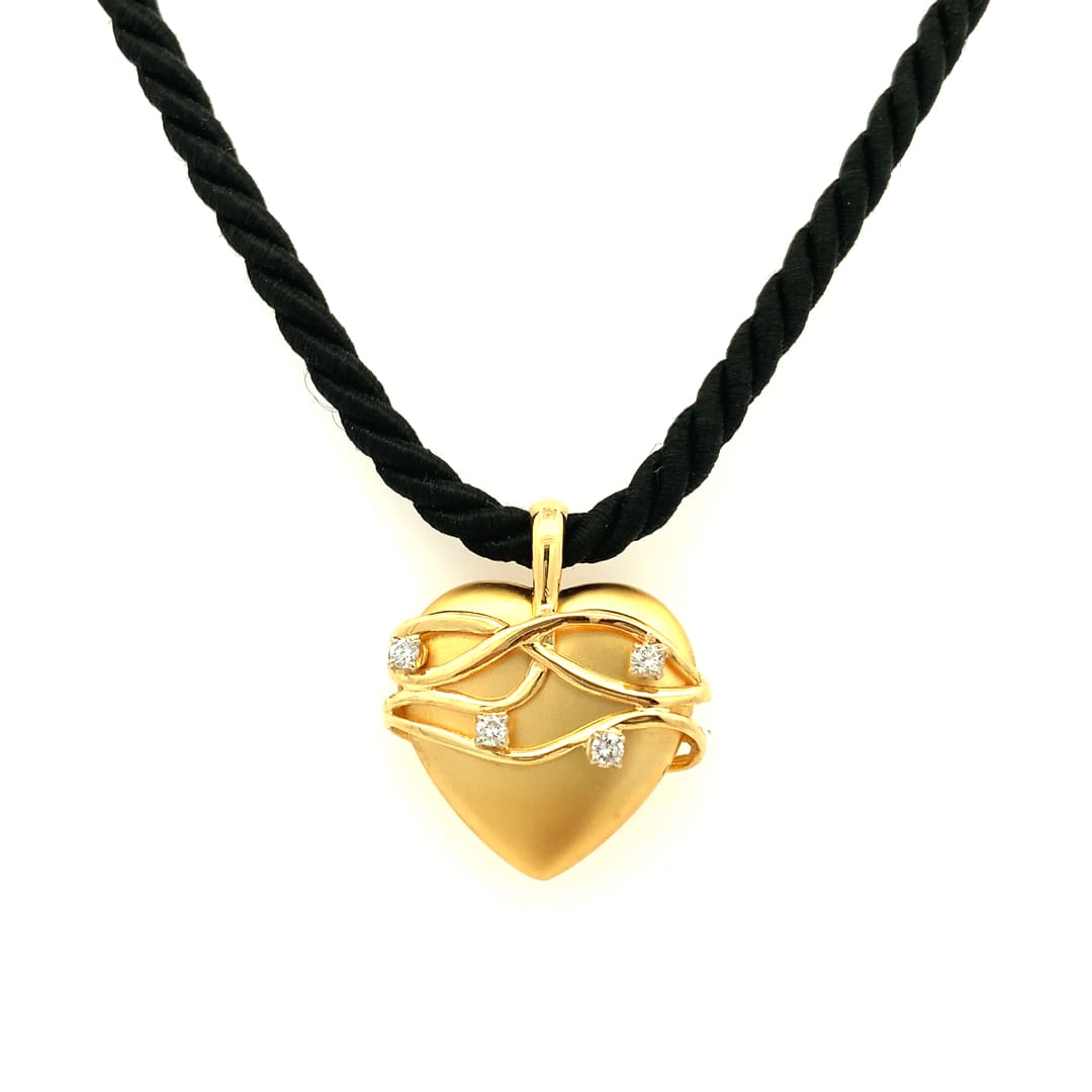 Charles Garnier 18ct Gold & Diamond Heart Necklace