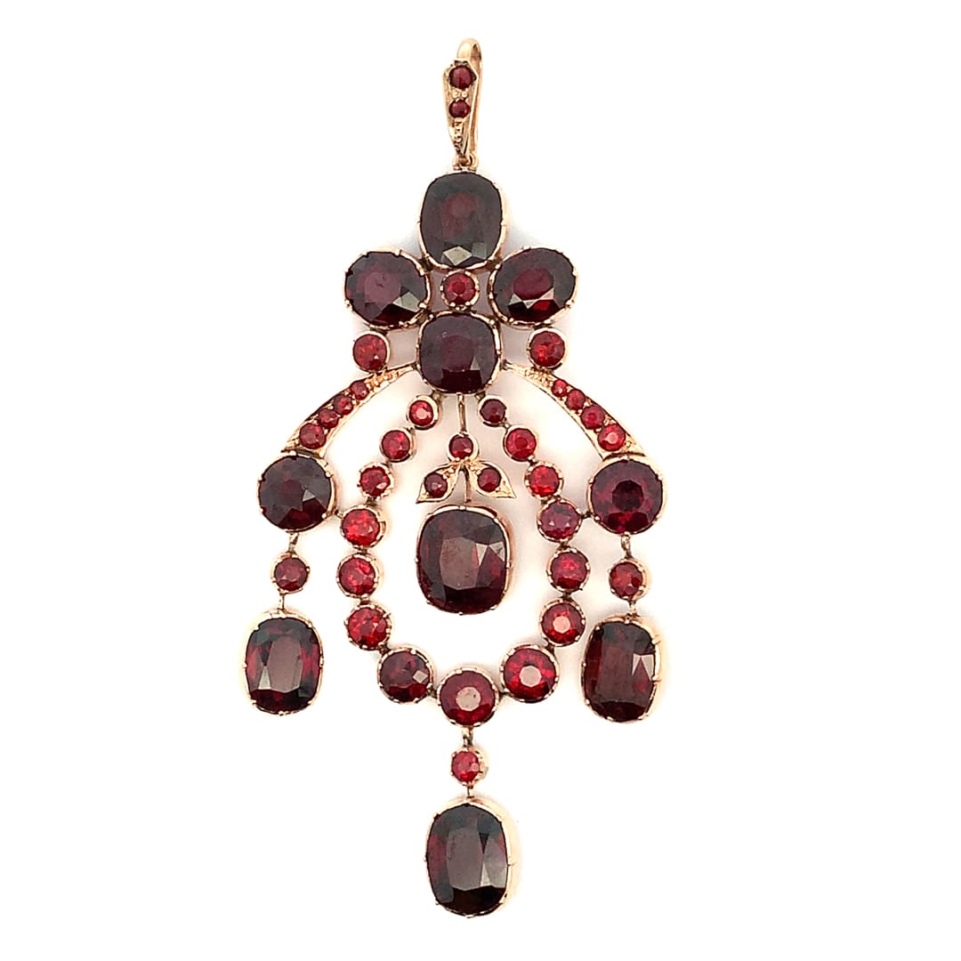 Antique Georgian Renaissance Garnet Pendant