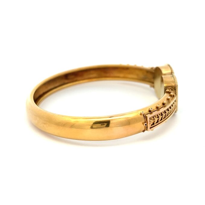 Antique Etruscan Revival Lapis Gold Bangle