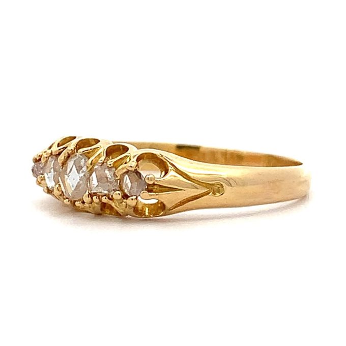 Antique Five Diamond Gold Ring