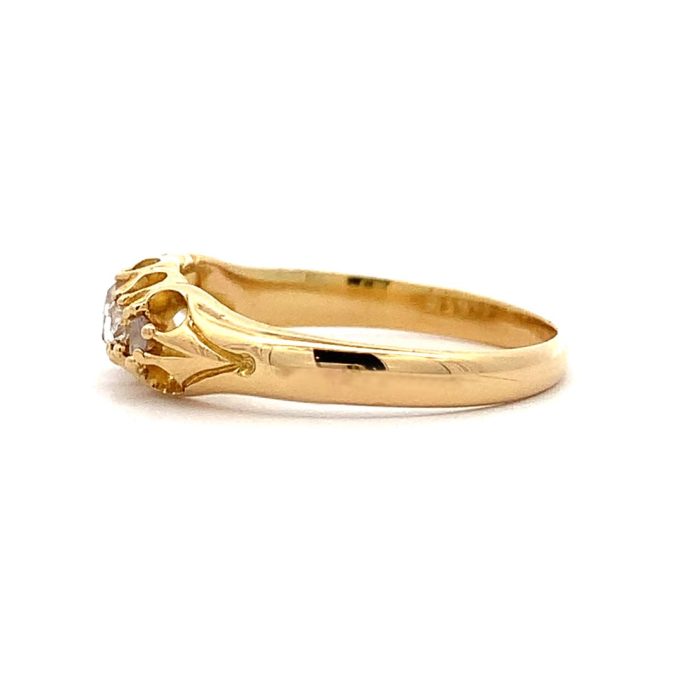 Antique Five Diamond Gold Ring