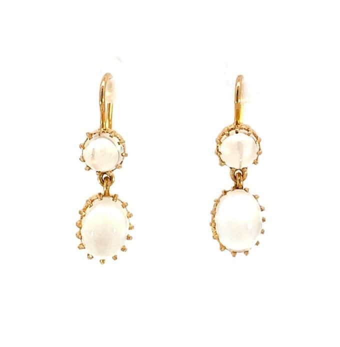 Vintage Moonstone Gold Drop Earrings