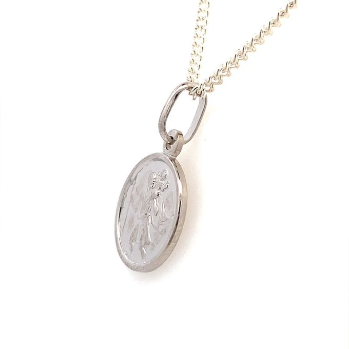 12mm Silver Saint Christopher Pendant & Chain