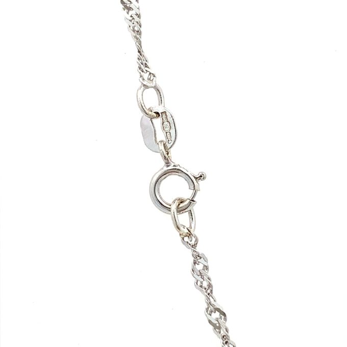 White Gold Mother of Pearl Locket Necklace