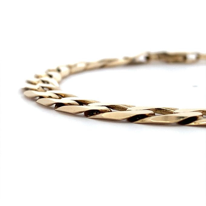 9ct Gold Gents Flat Curb Link Bracelet