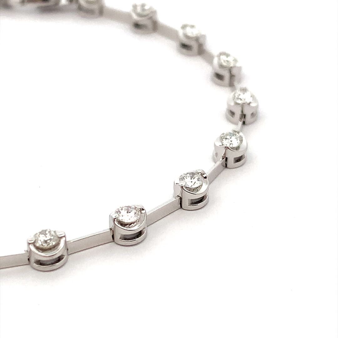1.20ct Diamond White Gold Station Bracelet