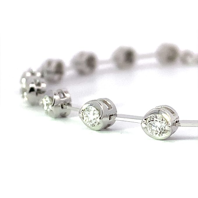 1.20ct Diamond White Gold Station Bracelet