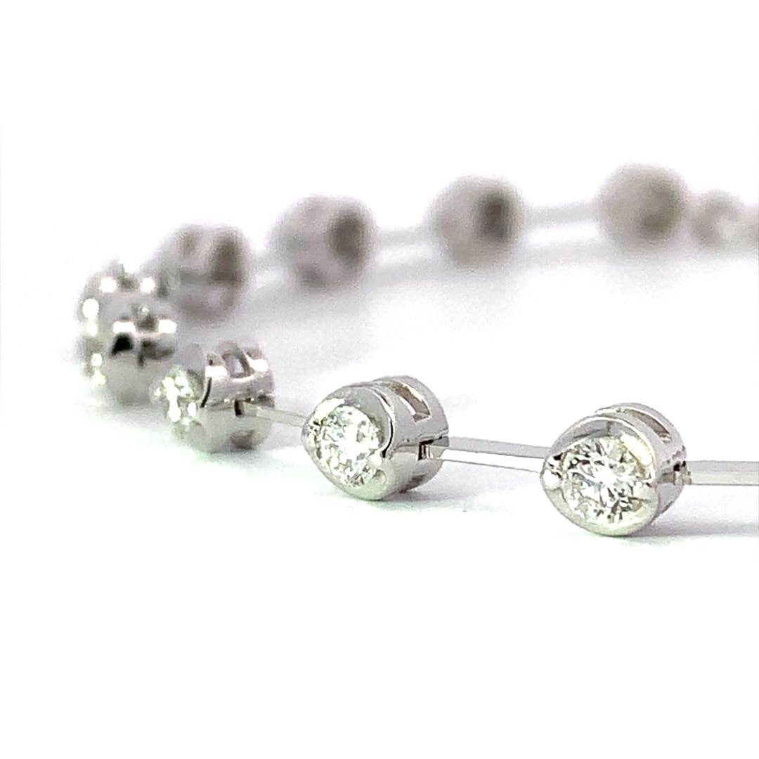 1.20ct Diamond White Gold Station Bracelet