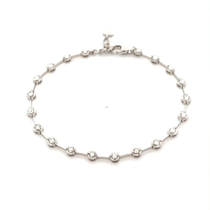 1.20ct Diamond White Gold Station Bracelet
