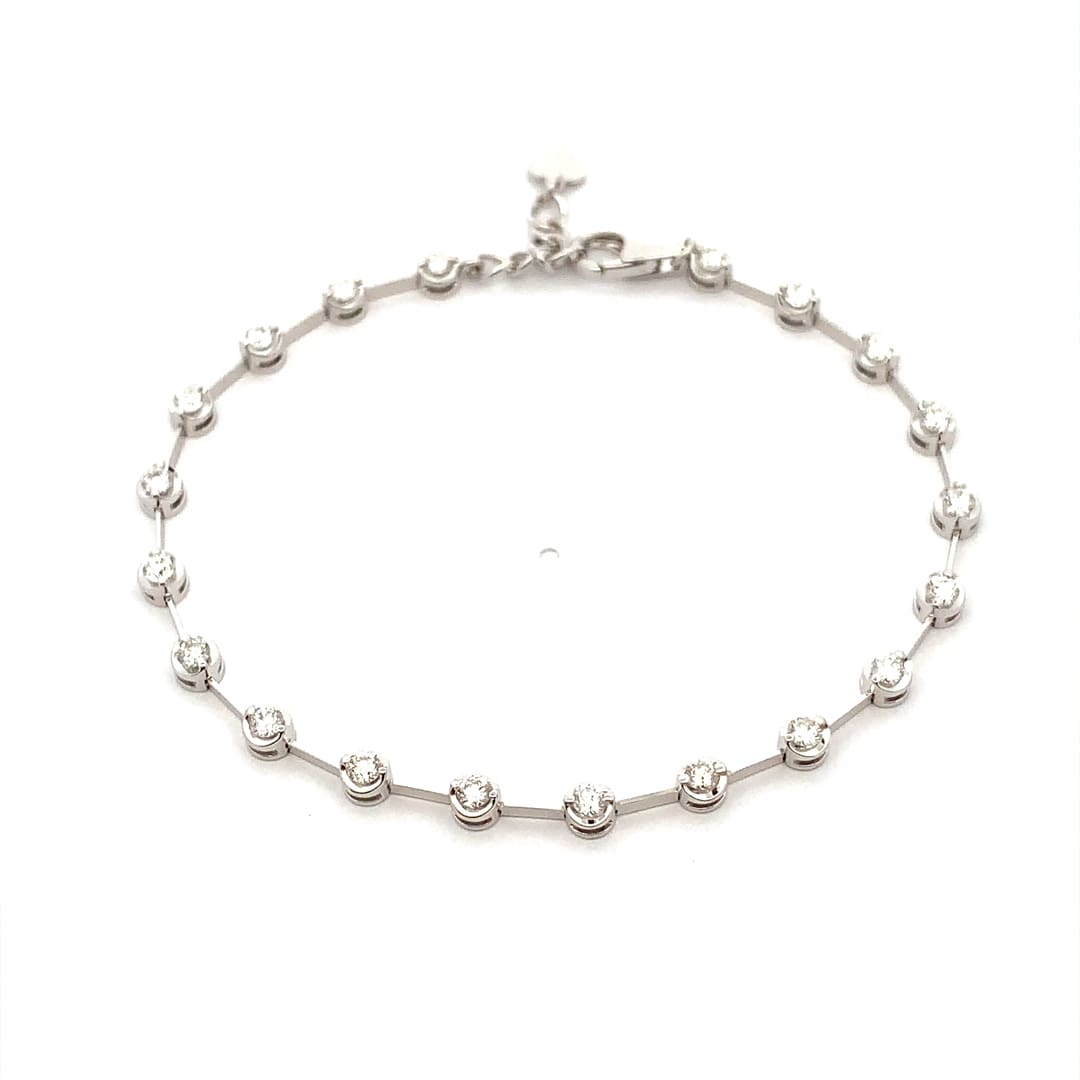 1.20ct Diamond White Gold Station Bracelet